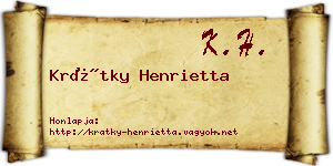 Krátky Henrietta névjegykártya